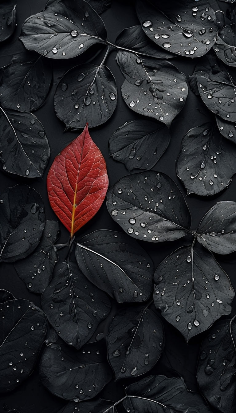 Striking Macro Photography of Black and Red Leaves Phone Case Cover