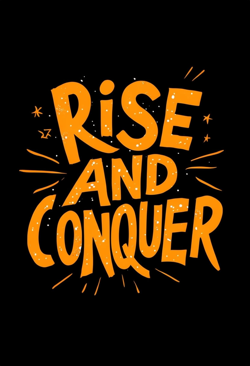 Rise and Conquer Motivational Graphic T-Shirt