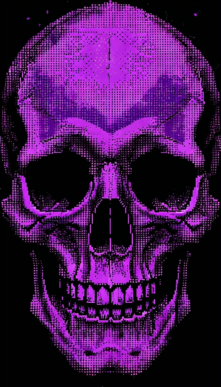 Vivid Pixelated Skull Artwork for Edgy Phone Case Covers