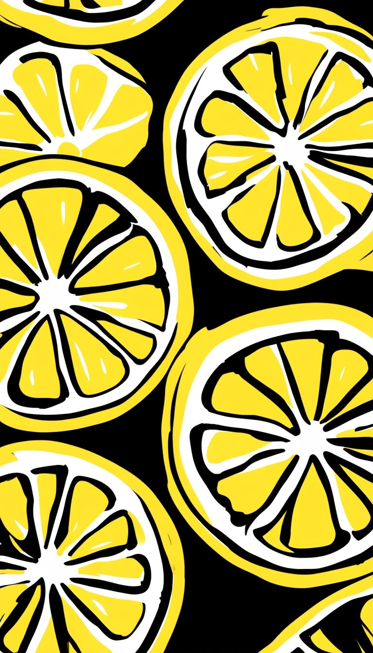 Bold Graphic Lemon Slices Abstract Design Phone Case Cover