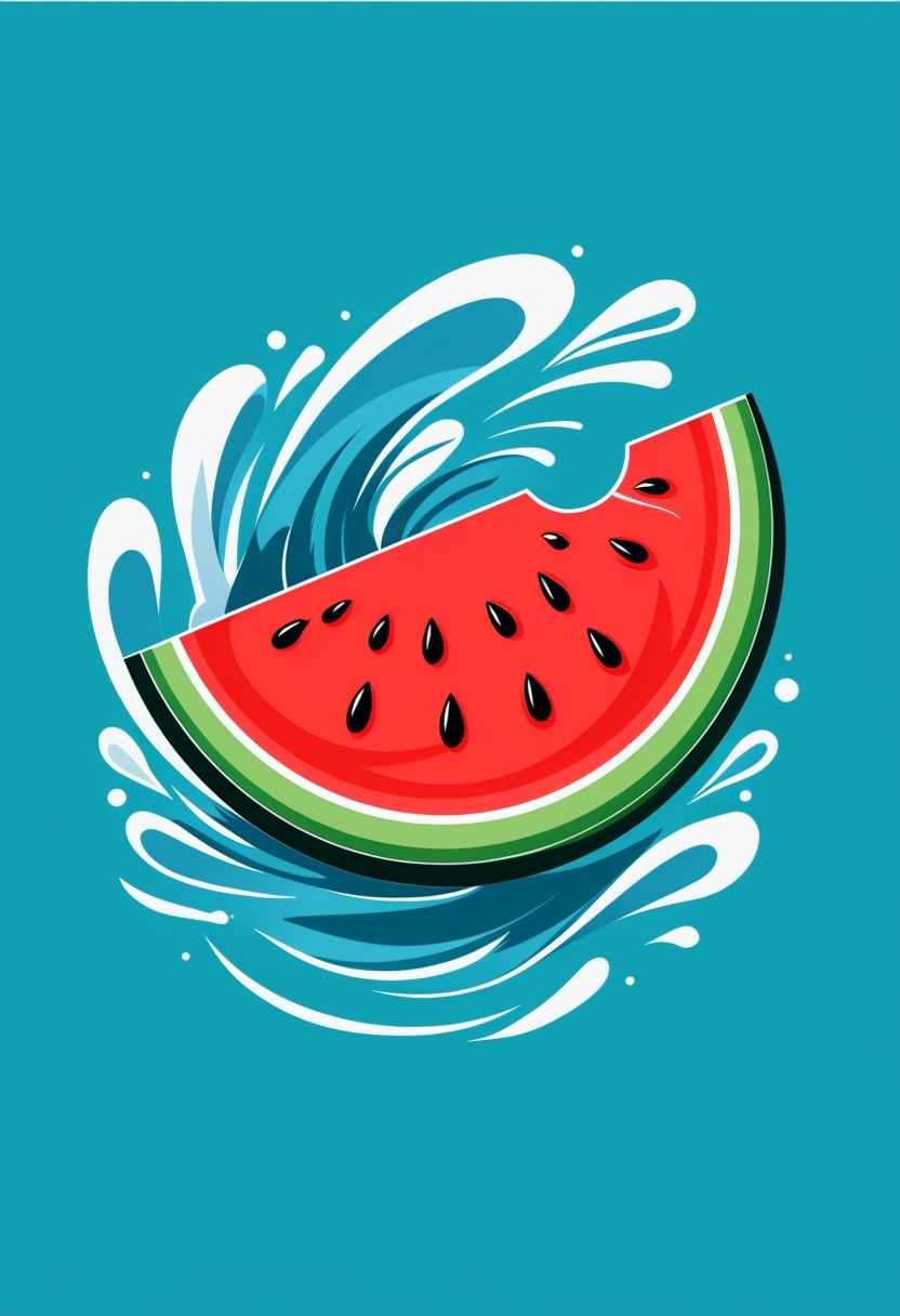 Playful Watermelon Slice Graphic Design for Summer T-Shirt