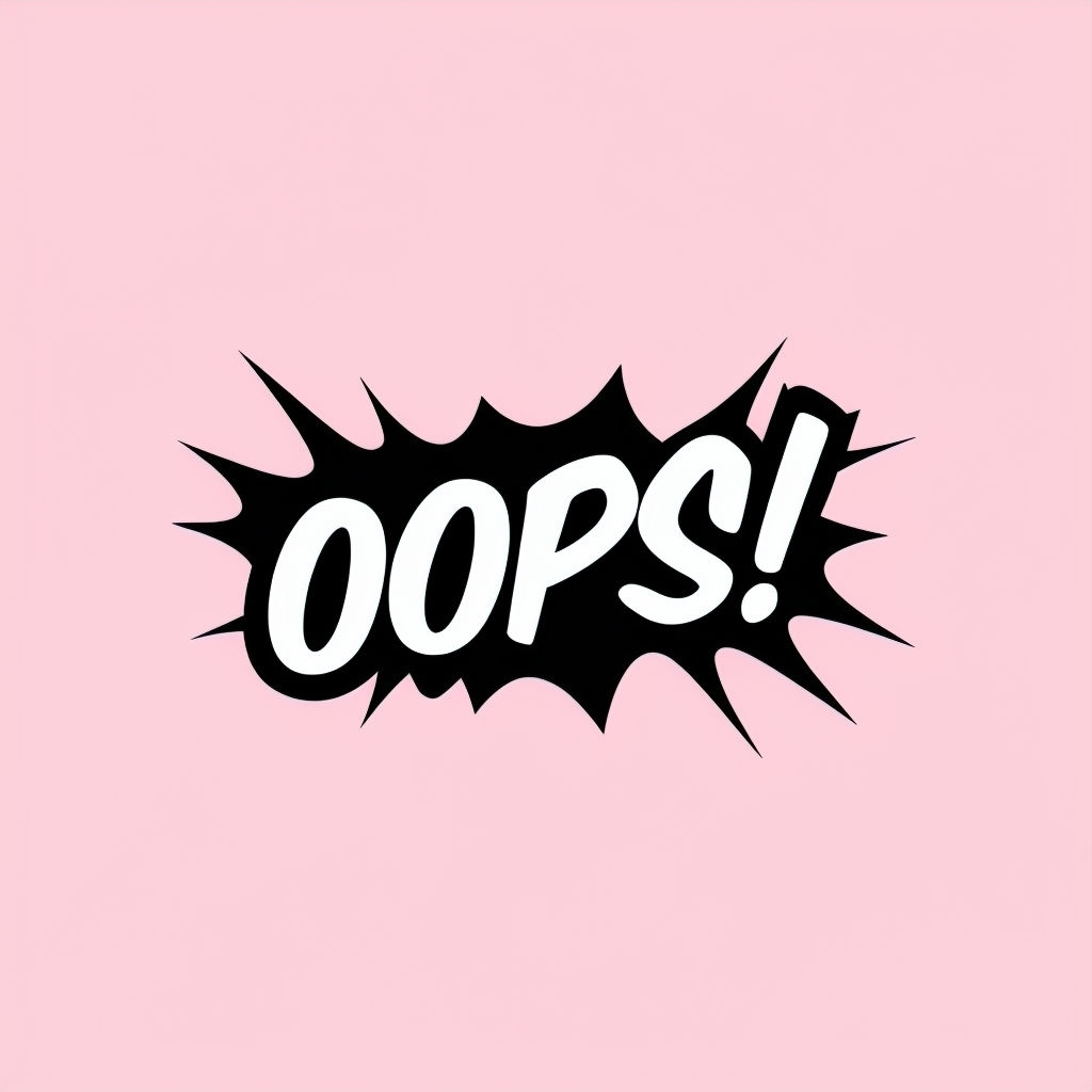 Minimalist OOPS! Comic Style Graphic Design for Hats