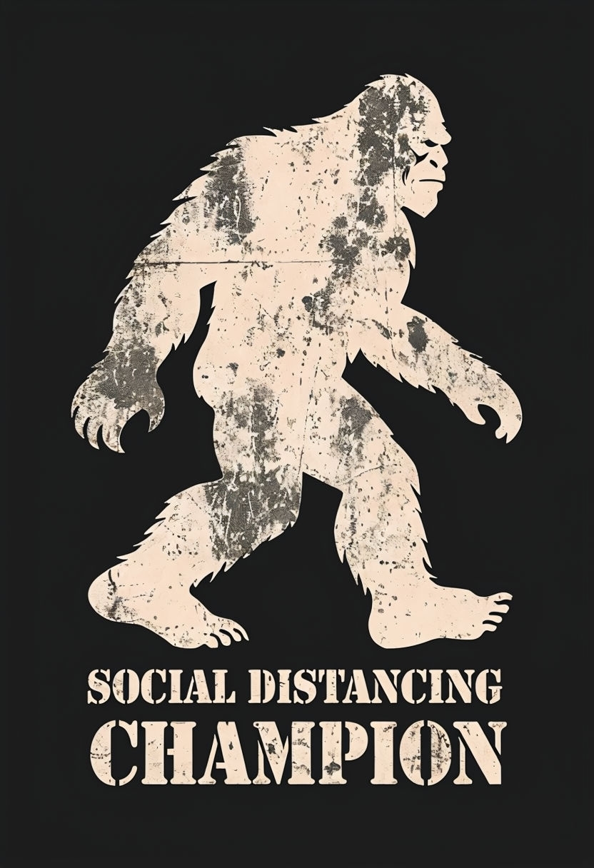 Vintage Bigfoot Social Distancing Champion Graphic T-Shirt