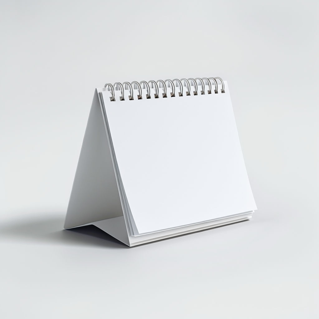 Elegant Minimalist White Desk Calendar Photography Art