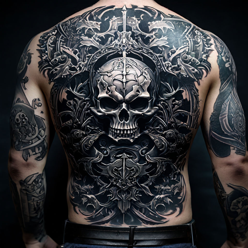 professional full back tattoo