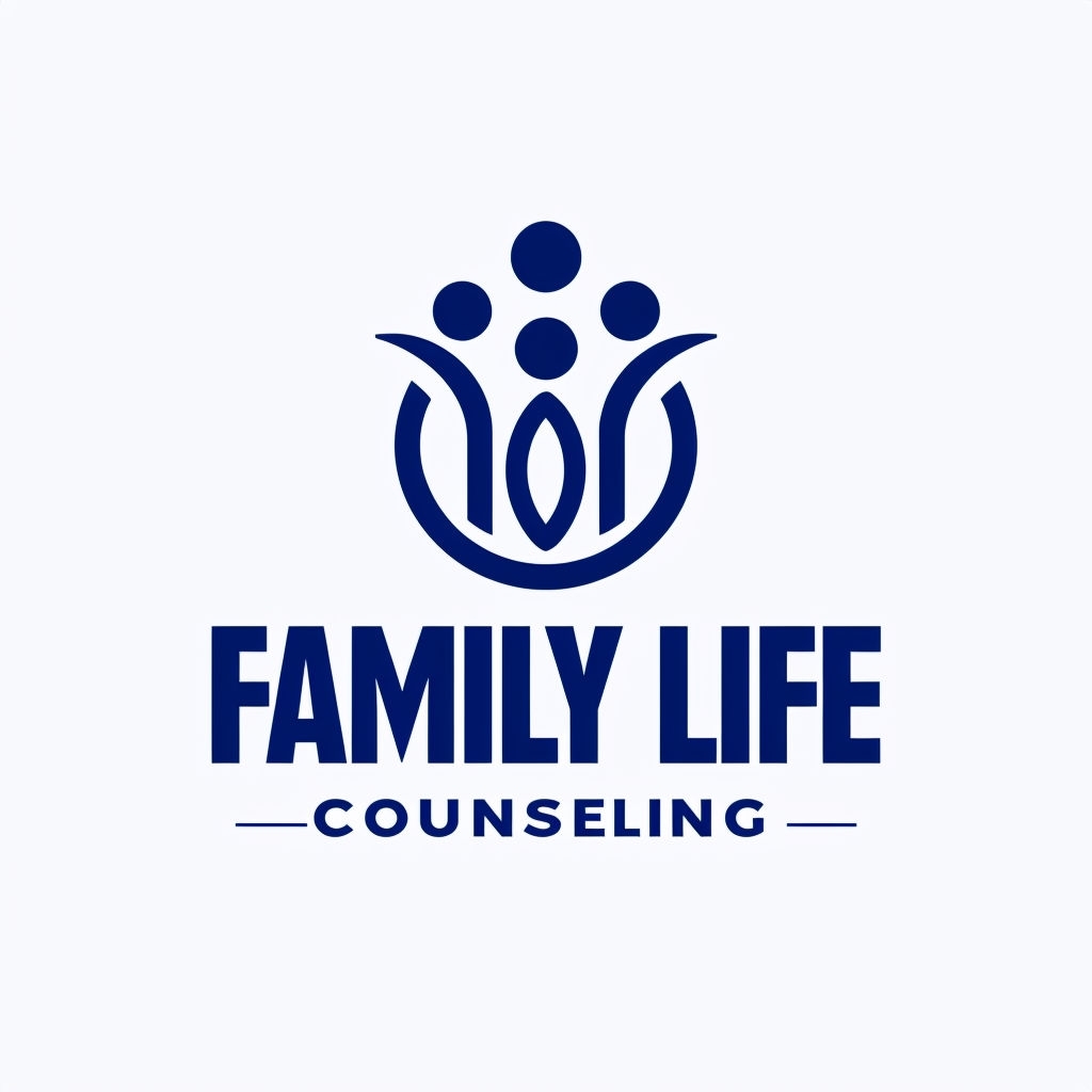 Minimalist Family Life Counseling Logo Design on White Background