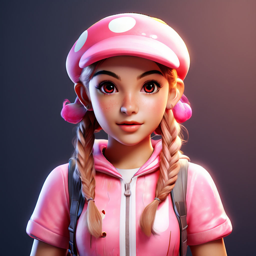 Photo realistic toadette wearing braids as a pokemon trainer... by ALL ...