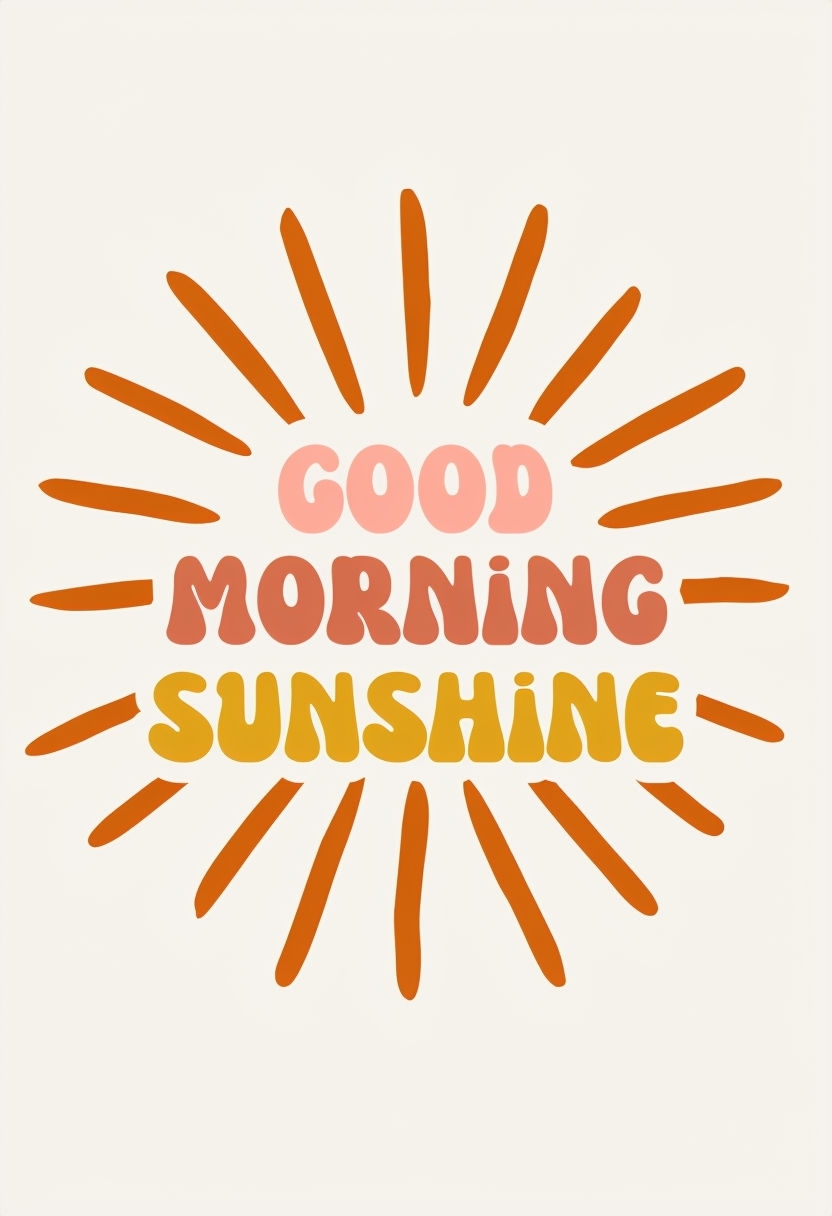 Cheerful Good Morning Sunshine Motivational Art Poster