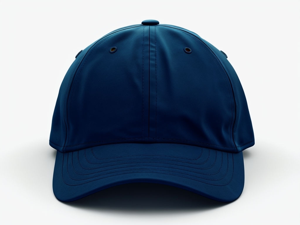 Navy Blue Satin Baseball Cap Minimalist Mockup Design