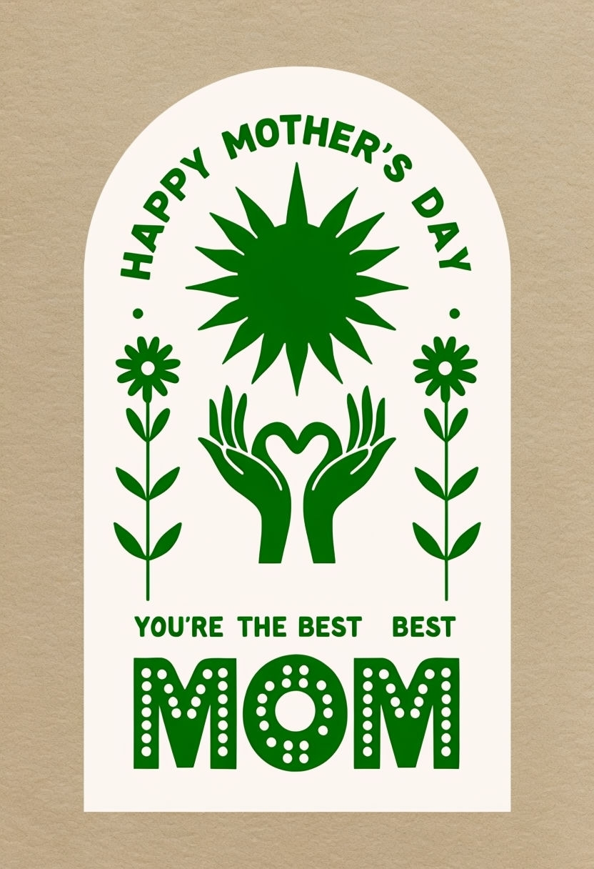 Minimalist Nature-Inspired Happy Mother's Day Card Design