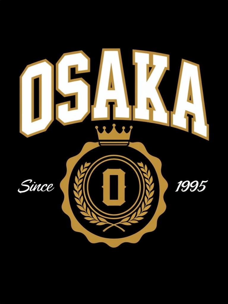 Vintage Osaka Collegiate Logo Design T-Shirt