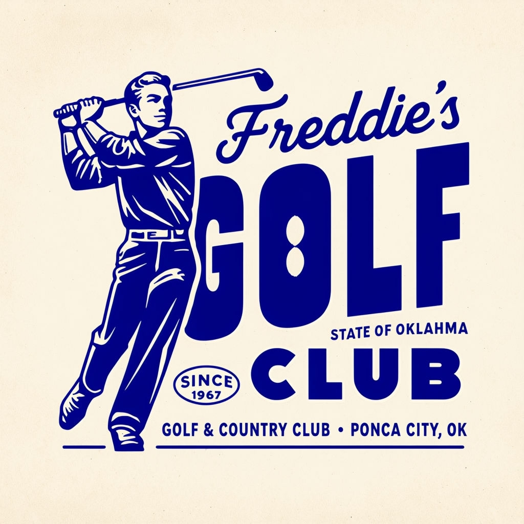 Vintage Freddie's Golf Club Retro Logo T-Shirt