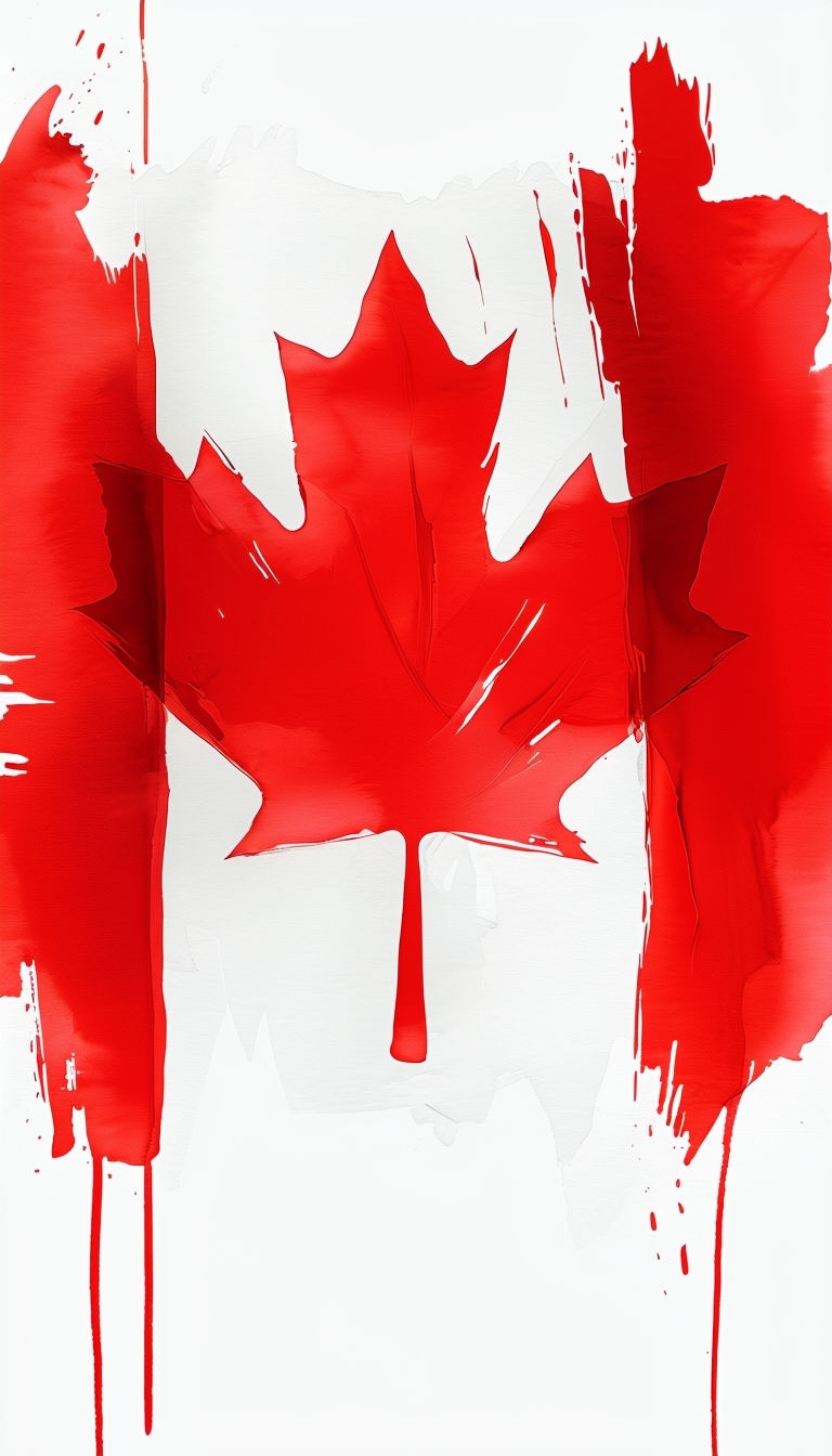 Artistic Canadian Flag with Bold Maple Leaf Design Phone Case Cover