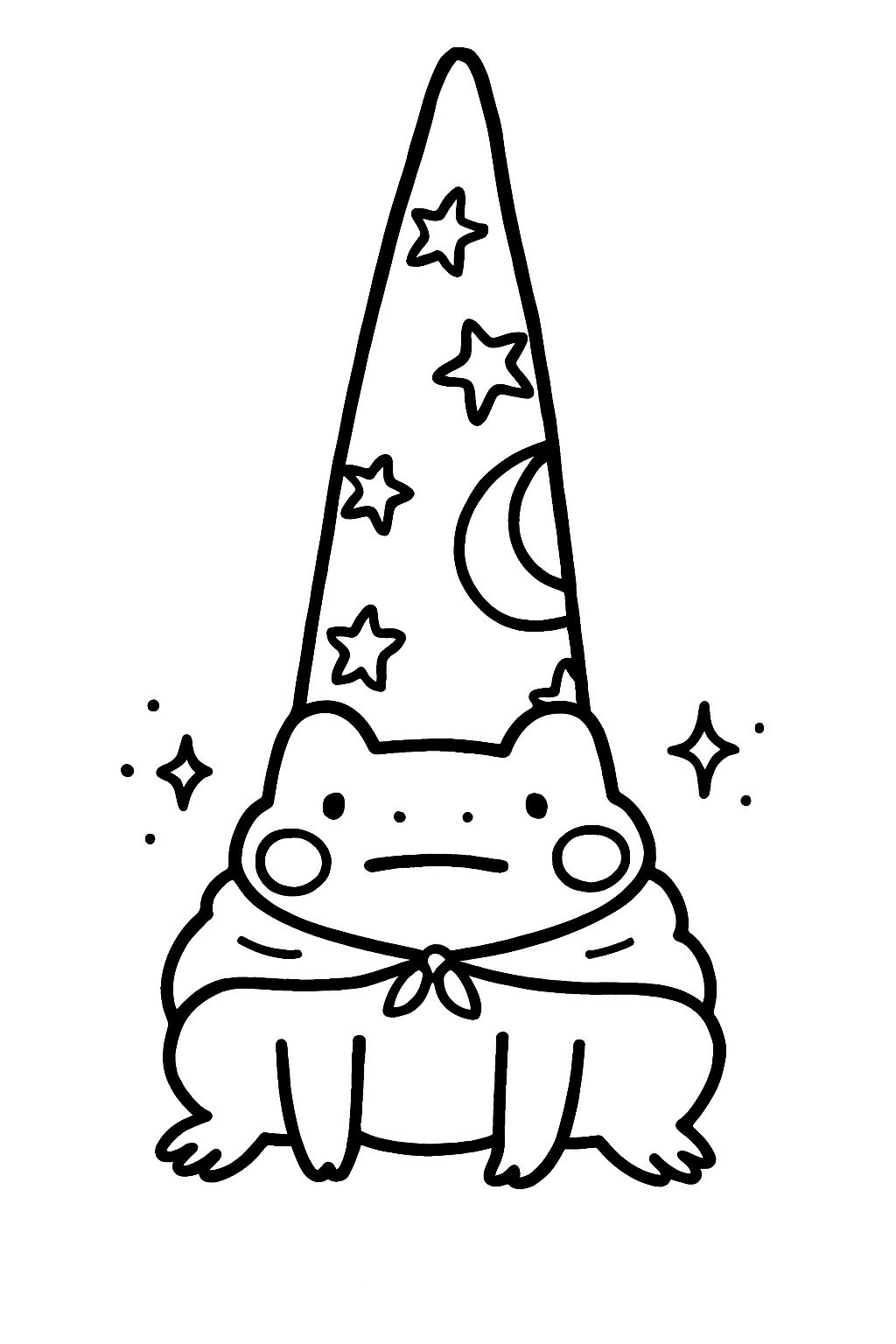 Wizard Frog Coloring Page