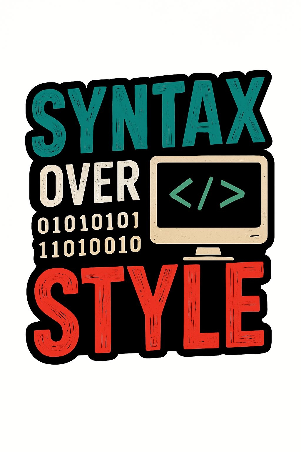 Bold Syntax Over Style Retro Graphic T-Shirt