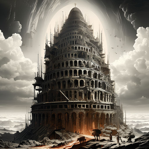Bruegel-inspired Tower of Babel reshaped as a man's head wit... by Olga ...