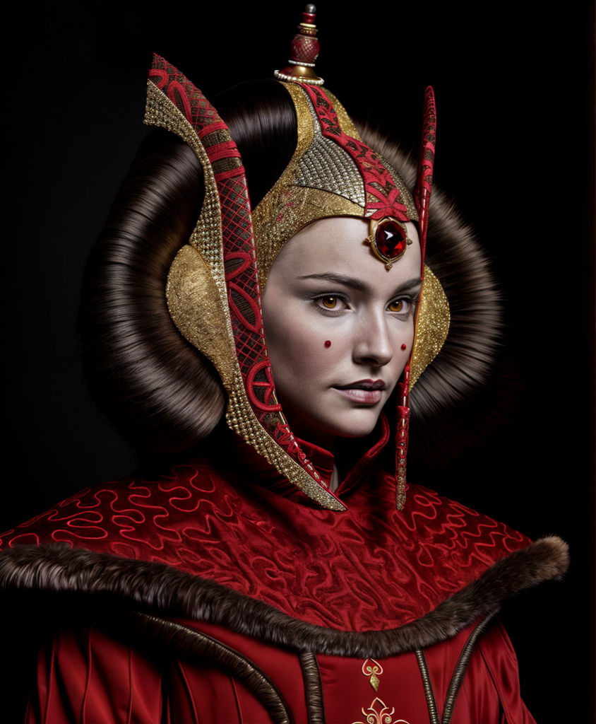Potrait of Queen Padme Amidala from Star Wars by Sorsam Narikut