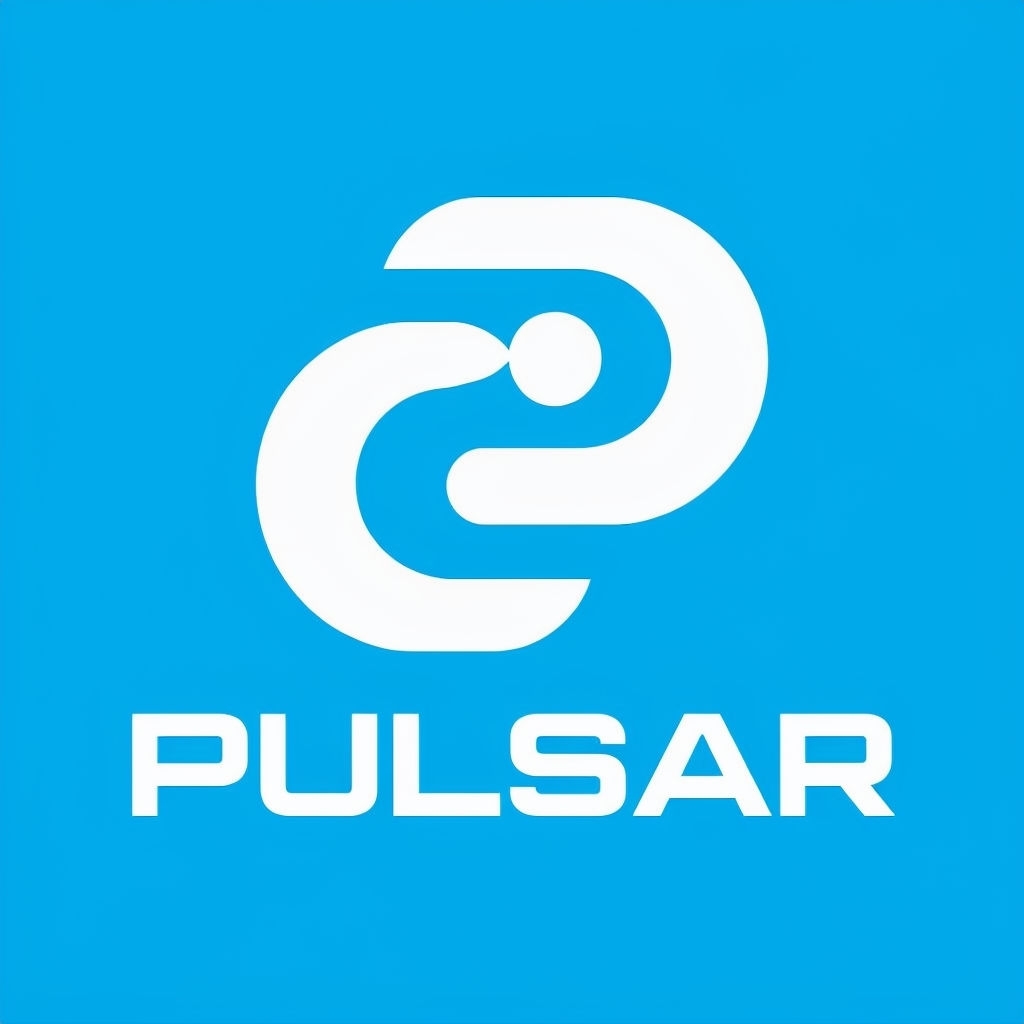 Modern Minimalist PULSAR Logo with Abstract Wave Design