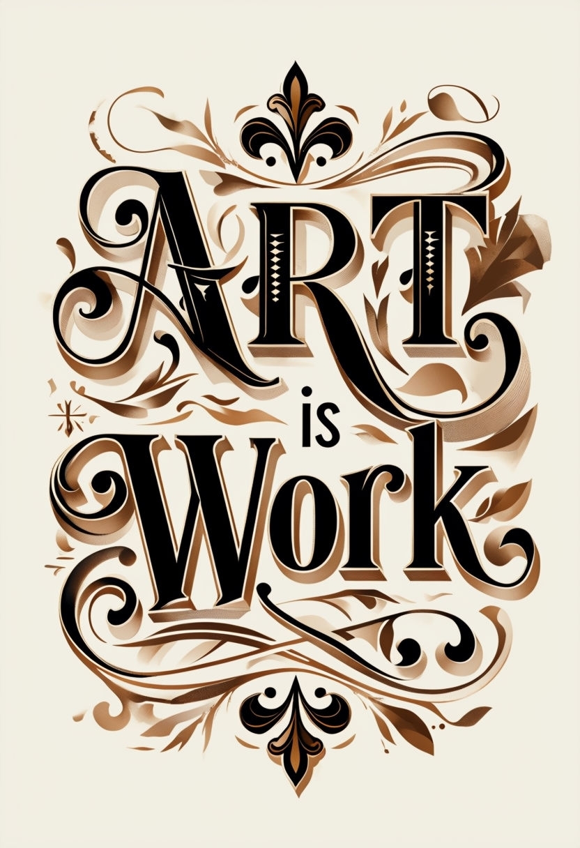 Elegant ART is Work Motivational Typography Poster