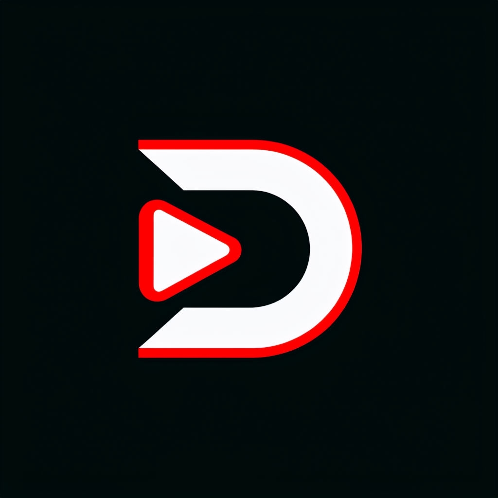Modern Geometric Letter D Logo Design on Black Background Monogram