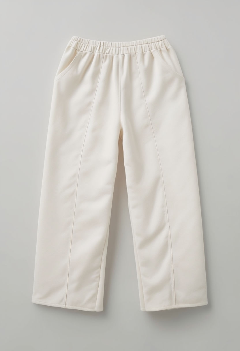 Minimalist Off-White Cotton Pants Product Photography Mockup