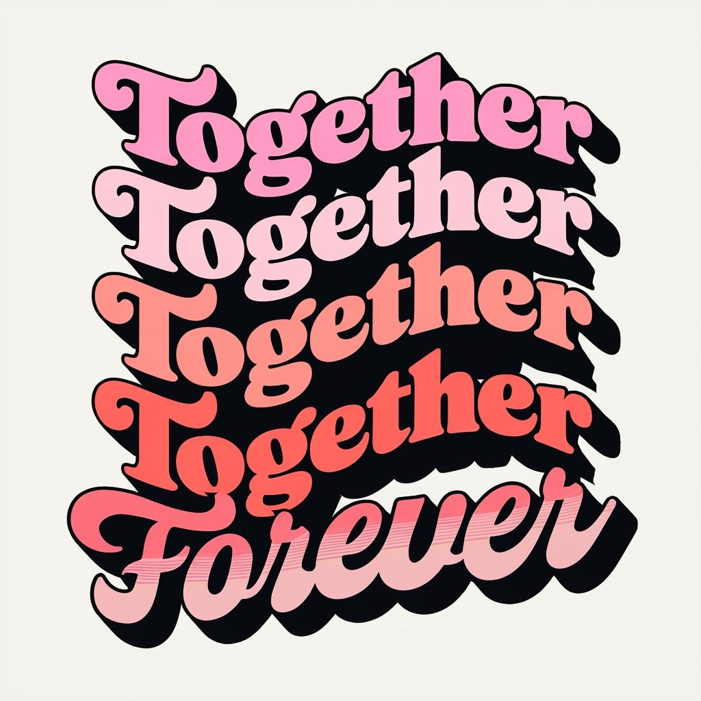 Playful Retro Together Forever Typography Design Mug