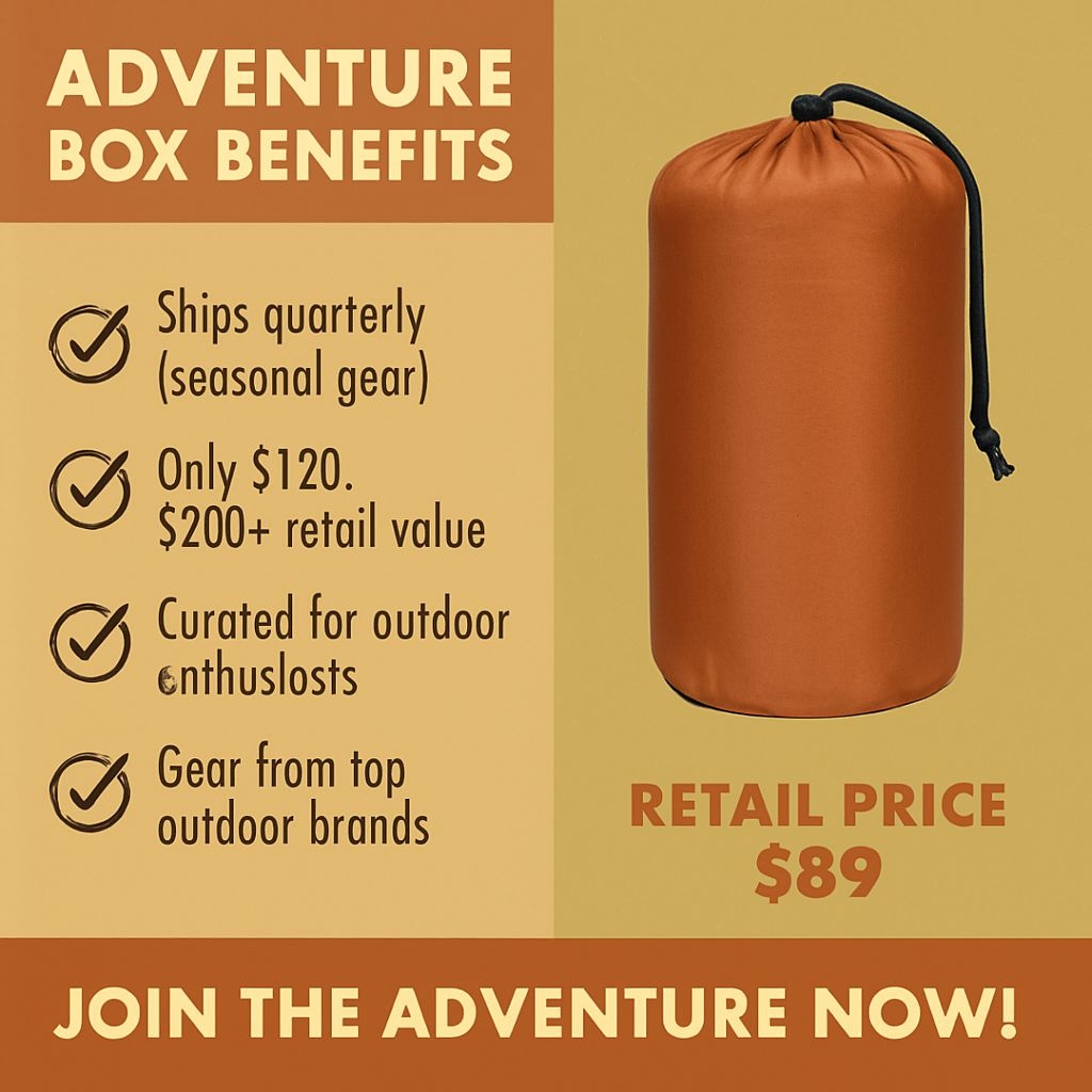Portable Camping Stove Adventure Box Promotion Poster