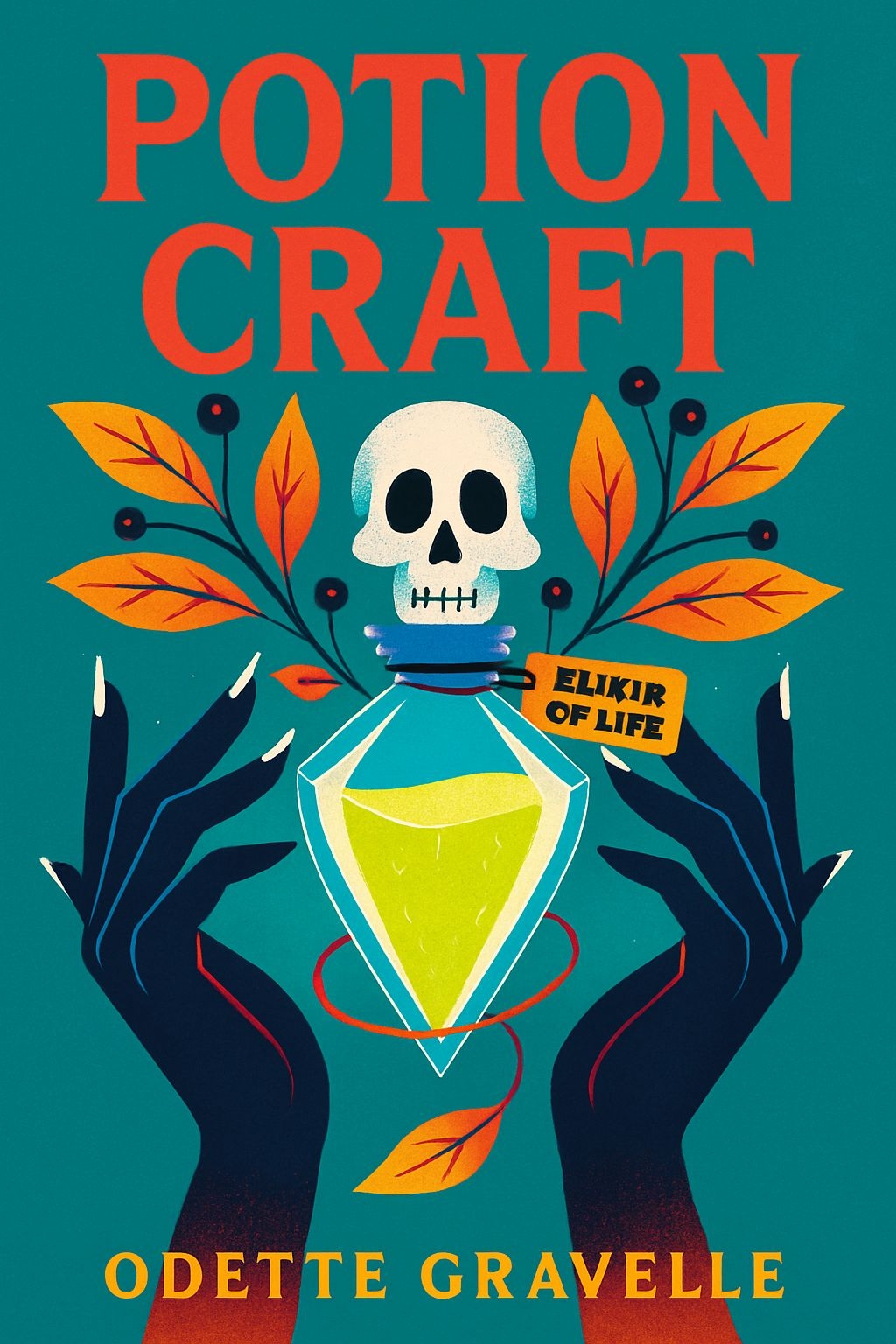 Mystical Potion Craft Illustration with Glass Bottle EBook Cover