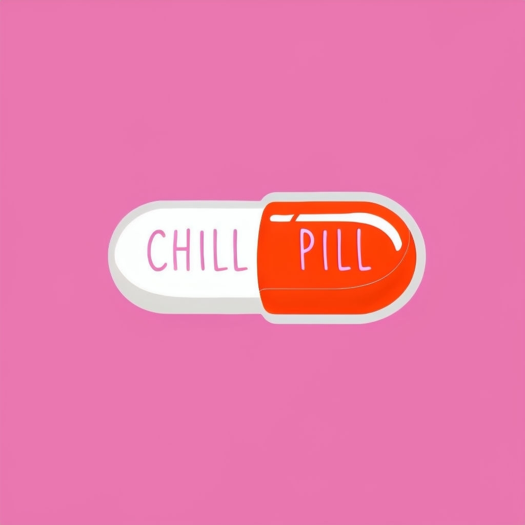 Chill Pill Minimalist Colorful Illustration T-Shirt