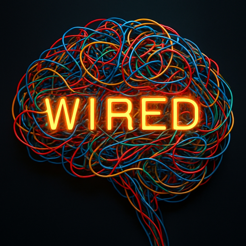 Colorful Abstract Brain Connection with WIRED Text Album Cover