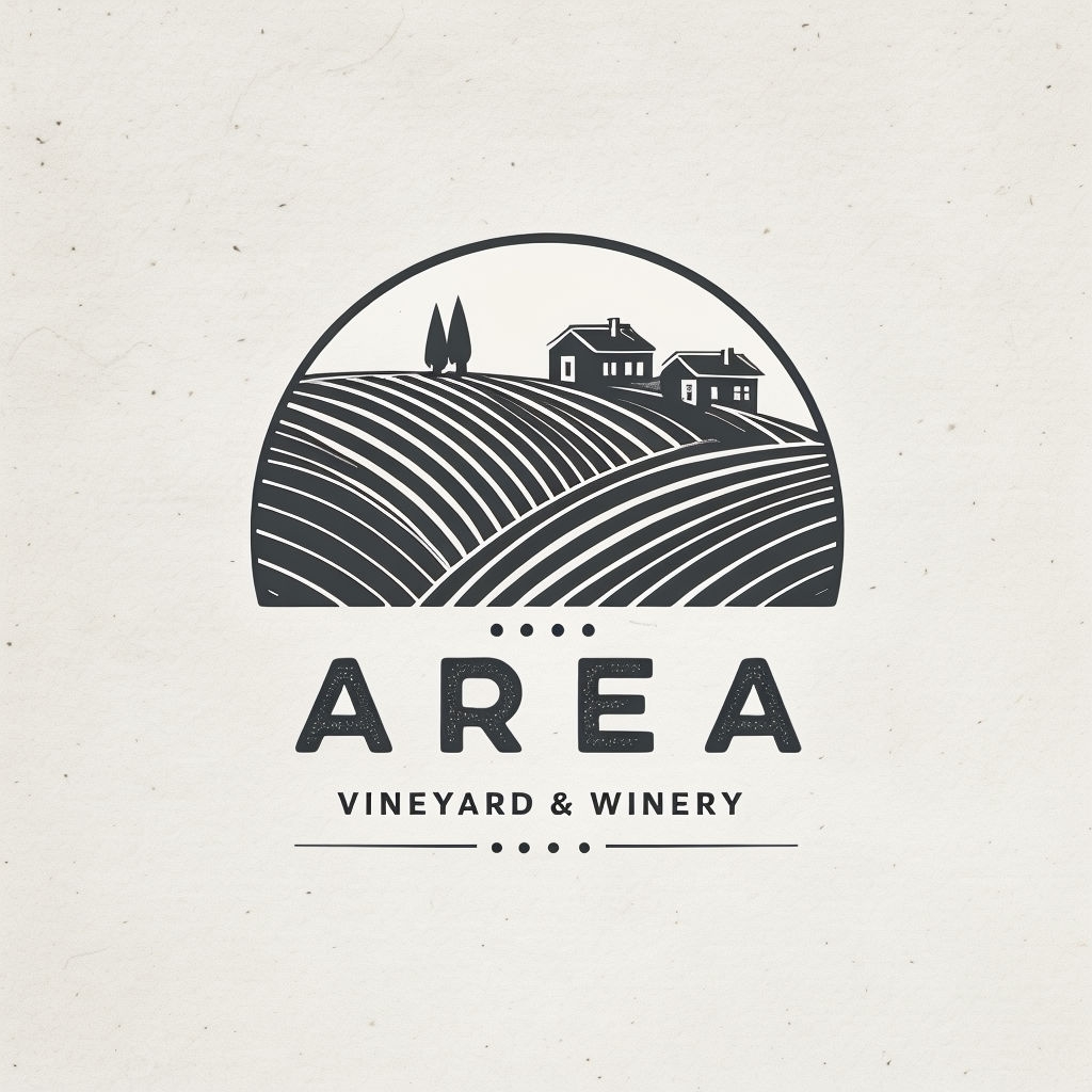 Minimalist Charcoal Gray Vineyard and Winery Logo Design