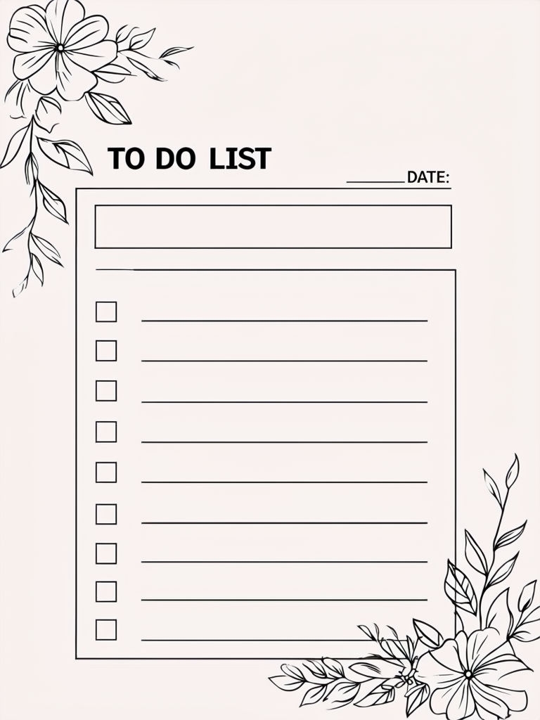 Elegant Minimalist To-Do List Template Art