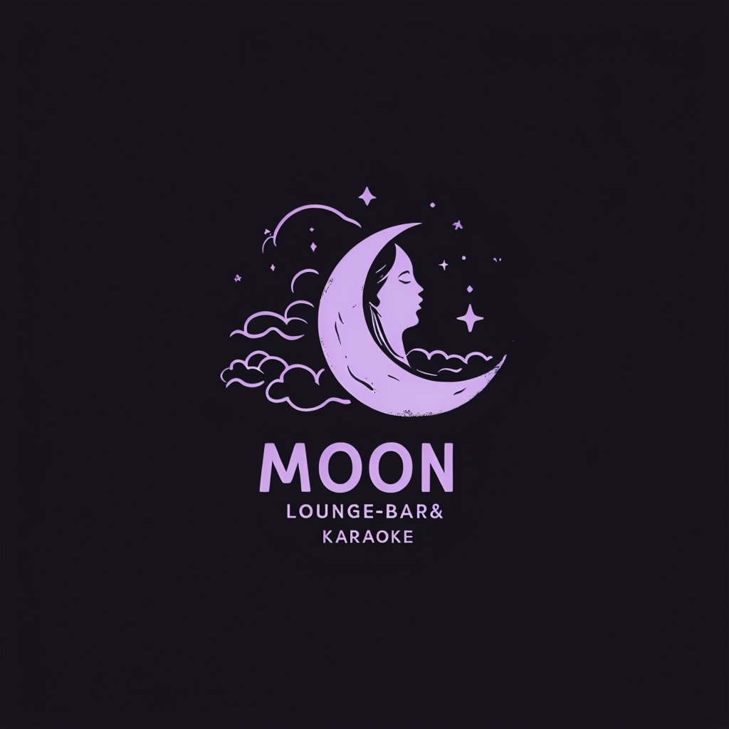 Lavender Moon Lounge Bar Minimalist Logo