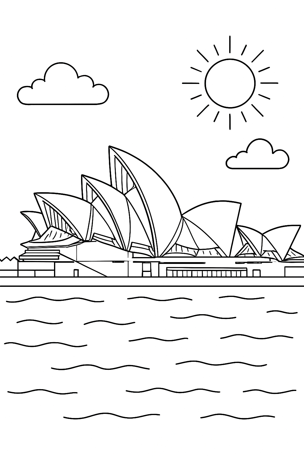 syney opra house coloring book page