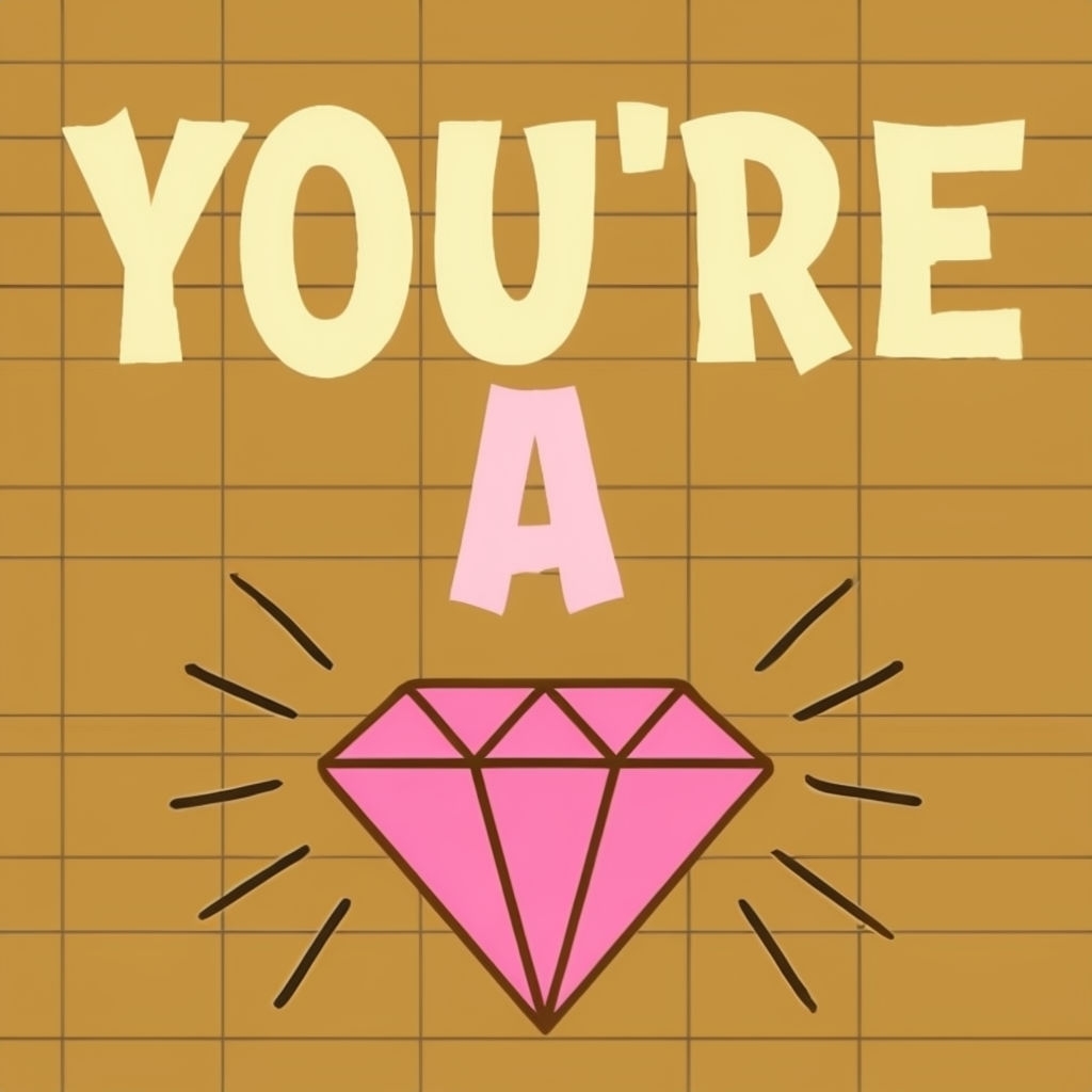 You're A Diamond Motivational Sticker Design