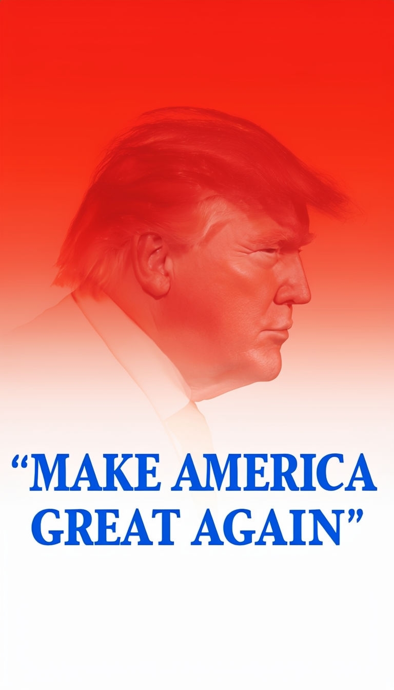 Minimalist Donald Trump Silhouette with Make America Great Again Poster