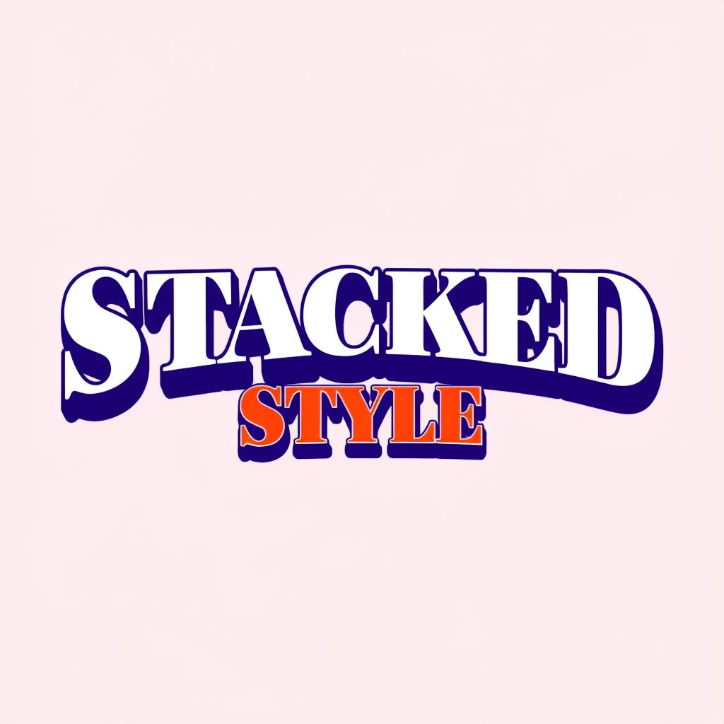 Modern Minimalist Stacked Style Logo Design in Pink and Orange Logo