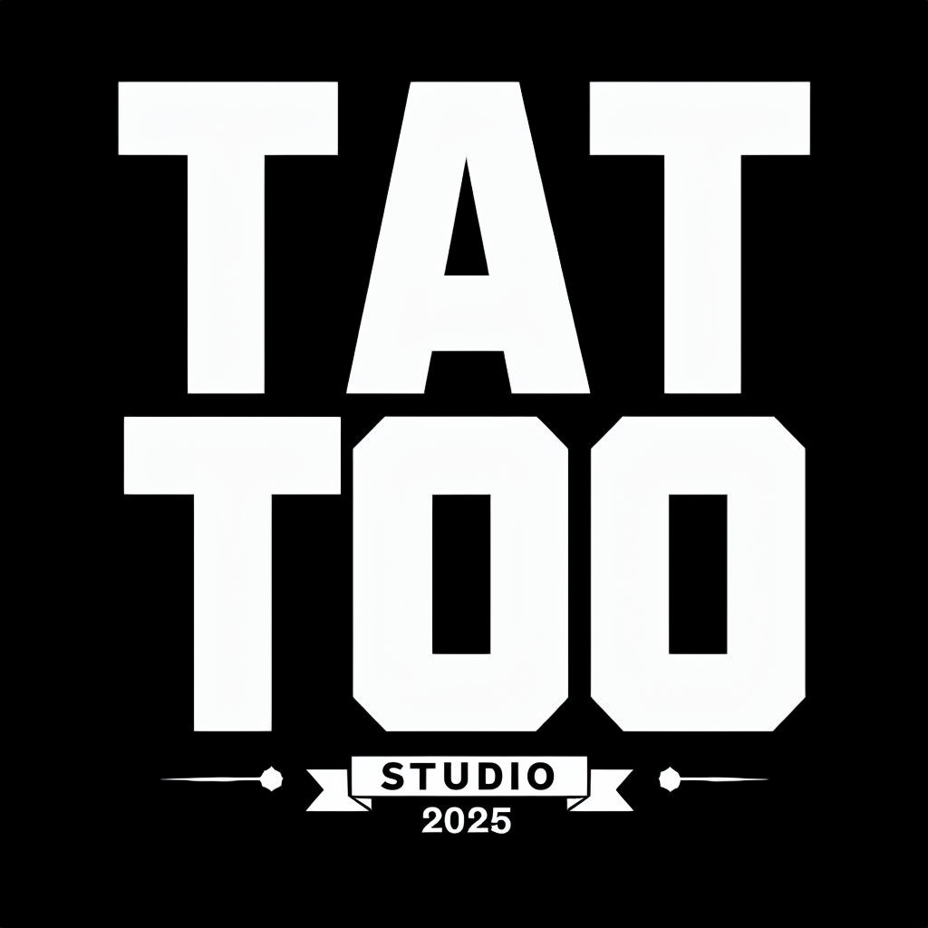 Bold Monochrome Tattoo Studio Logo Design for Hats Category