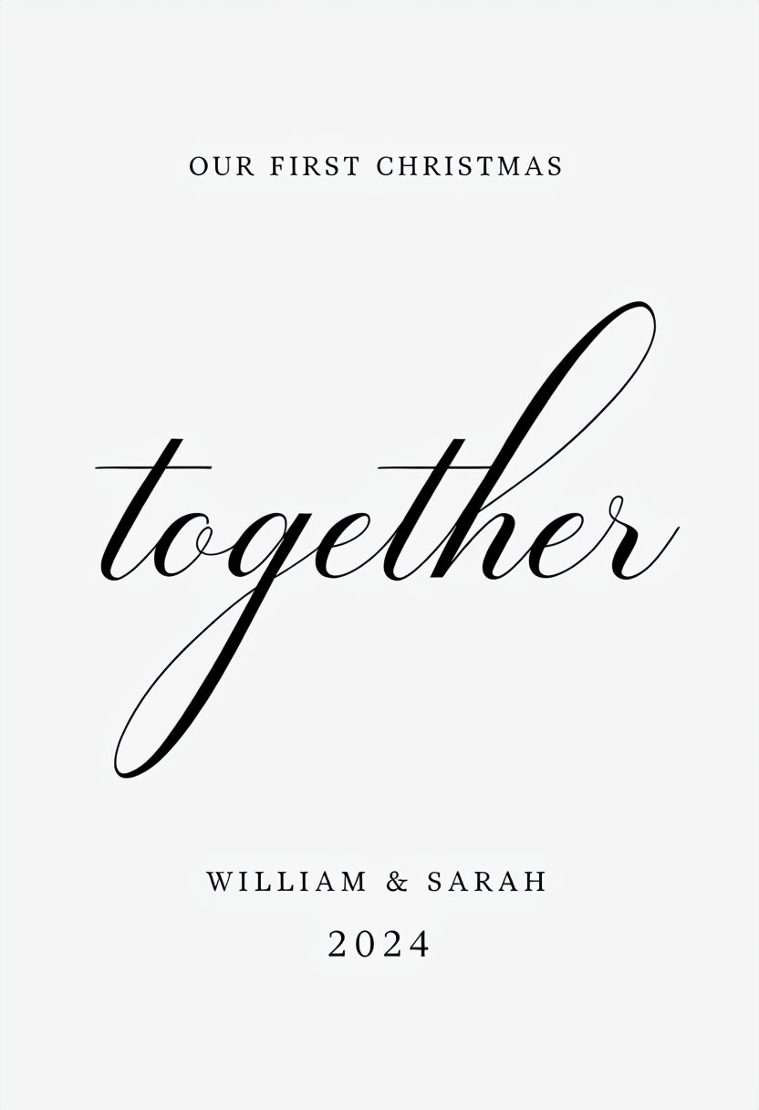 Elegant Our First Christmas Together Design for Holiday Card