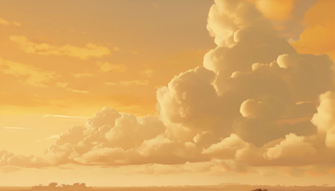 Serene Sunset Landscape Digital Artwork for Virtual Backgrounds