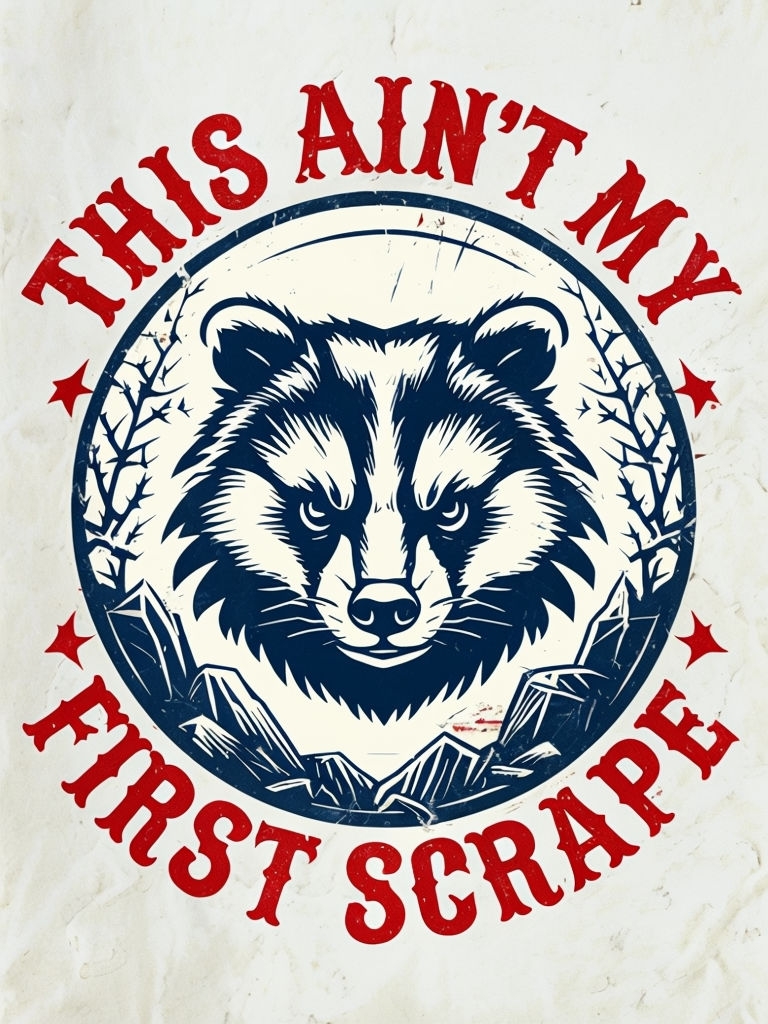 Vintage Badger Resilience Graphic T-Shirt Design