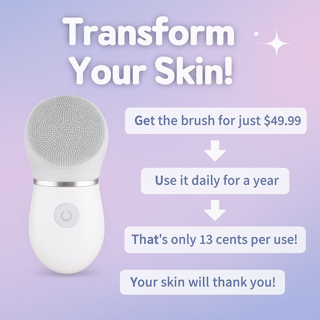 Transform Your Skin Facial Cleansing Brush Advertisement