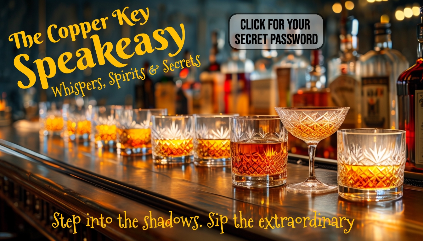 Elegant Vintage Speakeasy Advertisement with Whiskey Glasses Banner