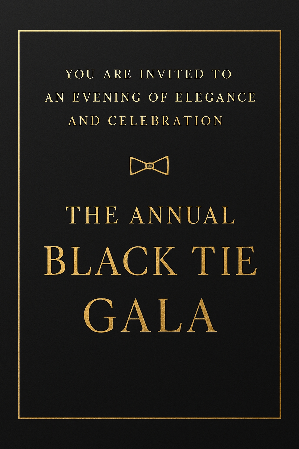 Elegant Gold and Black Formal Gala Invitation Card
