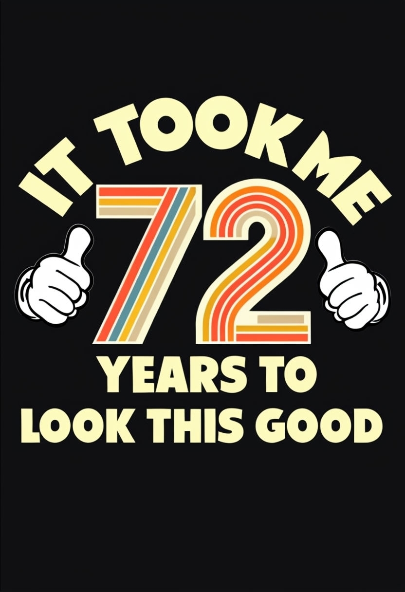 Retro 72nd Birthday Celebration T-Shirt Design
