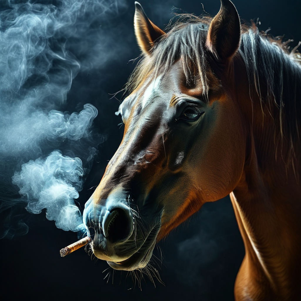 Draw a horse smoking cigar in it's mouth by SalBerry - Playground