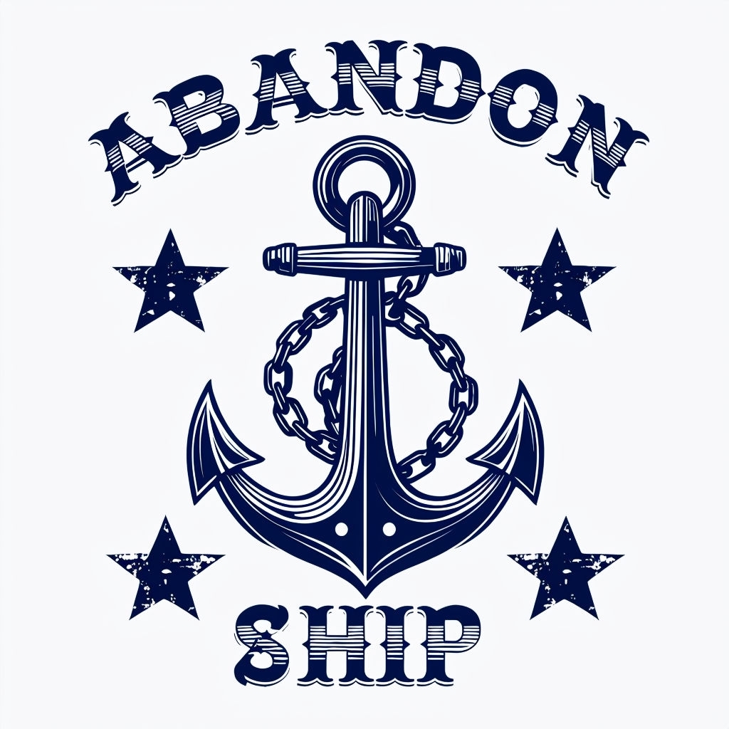 Nautical Themed Abandon Ship Anchor Design Mug