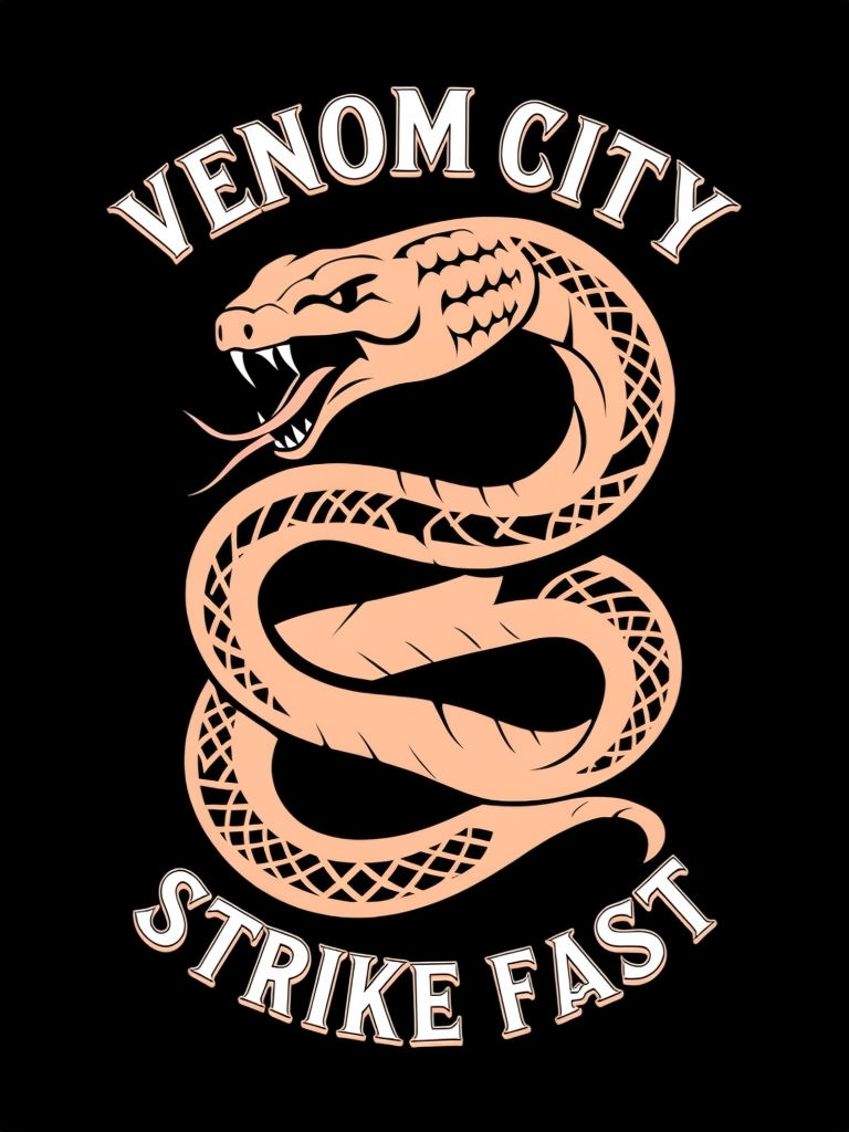 Venom City Coiled Snake Graphic T-Shirt