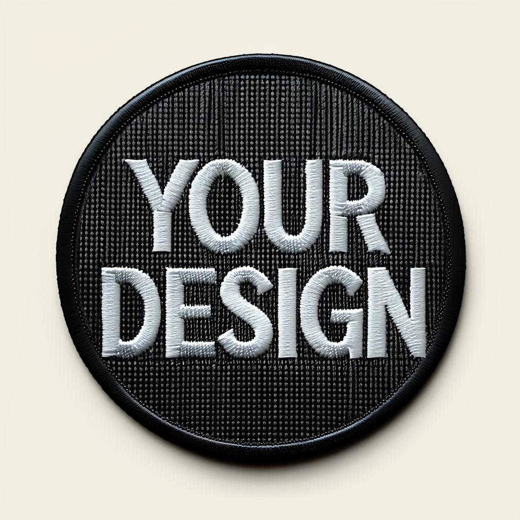 Custom Embroidered Patch with Your Design on Cream Background Mockup