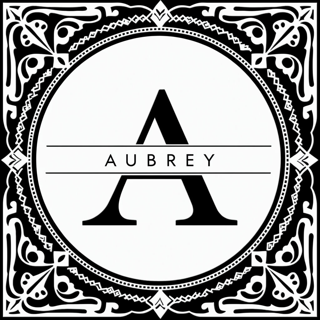 Elegant Monochromatic Letter A Aubrey Design Sticker